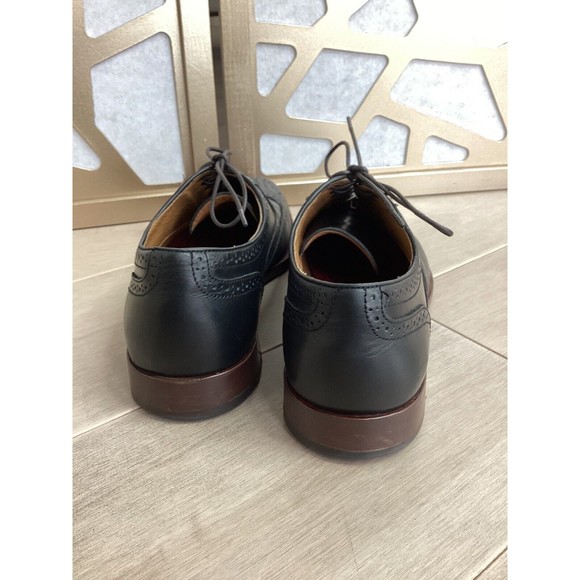 Johnston & Murphy Clayton Wingtip Men Leather Brogue Shoes Black Oxford 11 M main image 5